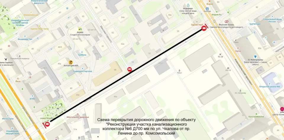 Схема перекрытия дорожного движения