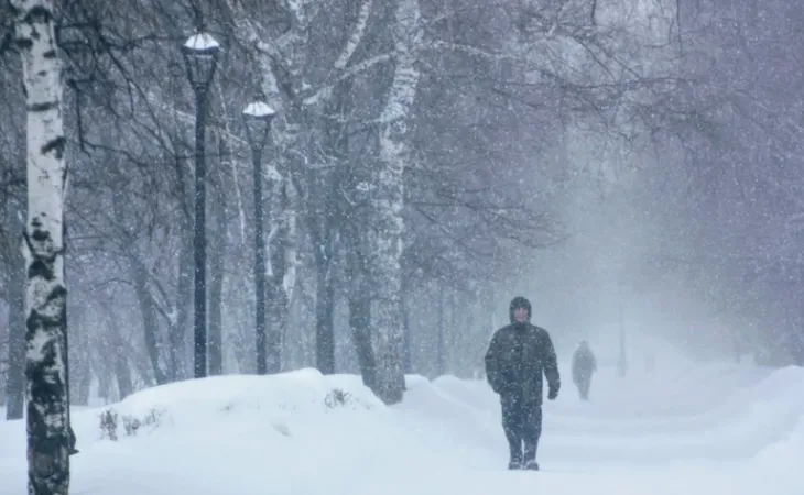 Сильная метель в Барнауле
