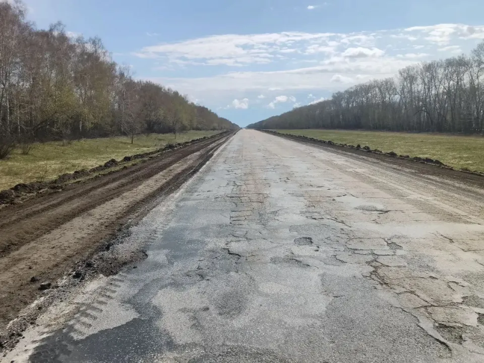 Участок автомобильной дороги Алейск — Буканское до ремонта