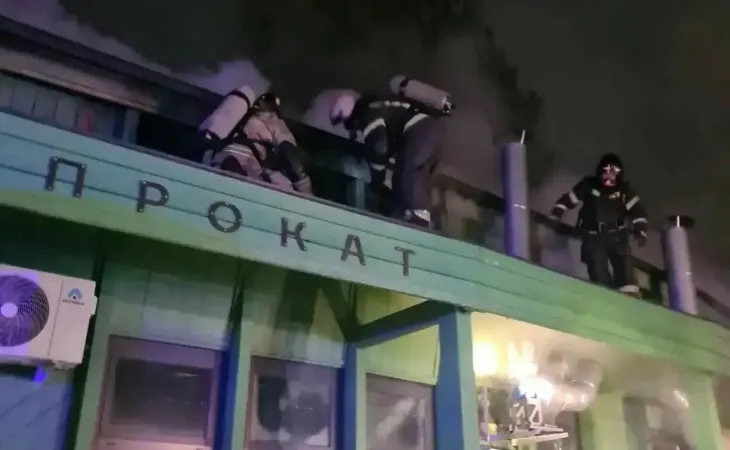 Пожар в парке "Изумрудный"