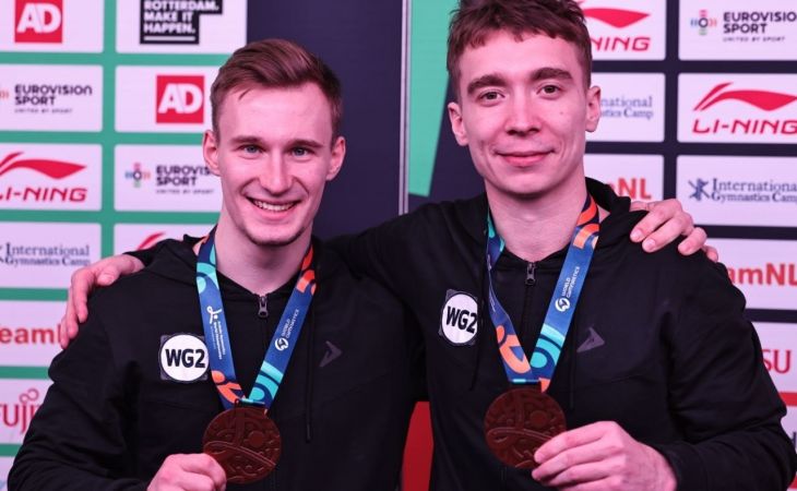 Гимнасты сборной России Даниел Маринов и Сергей Найдин
